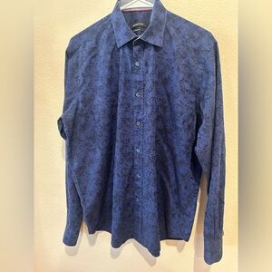 Bugatchi Navy Floral Button Down Shirt